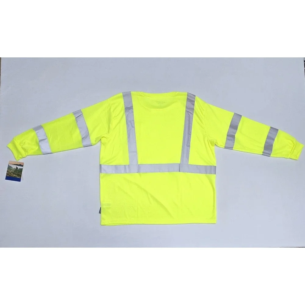 Bass Creek Outfitters Hi Vis Long Sleeve Shirt Neon Yellow Class 3 2XL BO451167